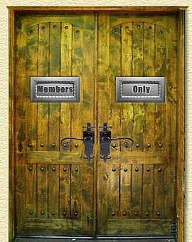 door representing members only site
