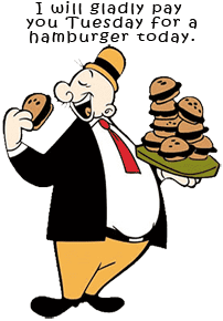 wimpy eating burgers
